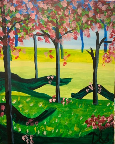 Painting titled "Spring Fever" by Tracie Lauren, Original Artwork, Acrylic
