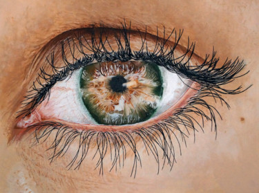 Peinture intitulée "Oeil naturel" par Tracy De Sousa, Œuvre d'art originale, Acrylique