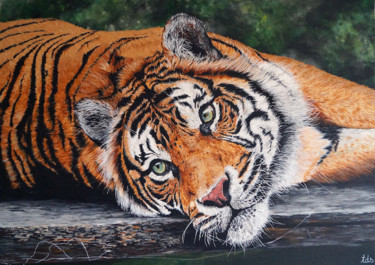 Peinture intitulée "Tigre" par Tracy De Sousa, Œuvre d'art originale, Acrylique