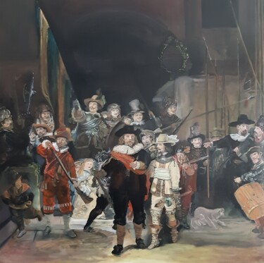 Painting titled "The Nightwatch" by Tracy Woe, Original Artwork, Oil