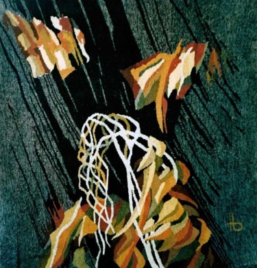 Textile Art titled "Nocturnal Butterfly" by Traian Stefan Boicescu, Original Artwork
