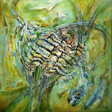 Painting titled "Echinoides" by Traian Stefan Boicescu, Original Artwork, Oil
