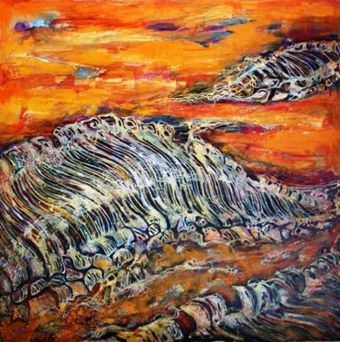 Painting titled "Erosions" by Traian Stefan Boicescu, Original Artwork, Oil