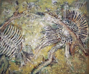 Painting titled "Marine Fauna" by Traian Stefan Boicescu, Original Artwork, Oil