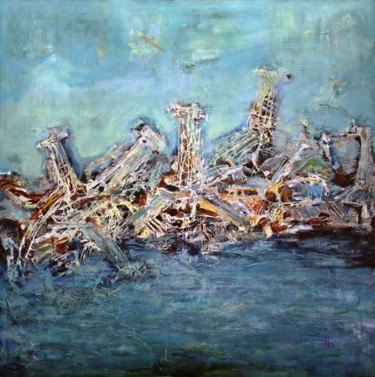 Painting titled "Stabilopods" by Traian Stefan Boicescu, Original Artwork, Oil