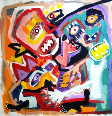 Schilderij getiteld "everyone to everyone" door Trajche Chatmov (Chatma), Origineel Kunstwerk, Acryl