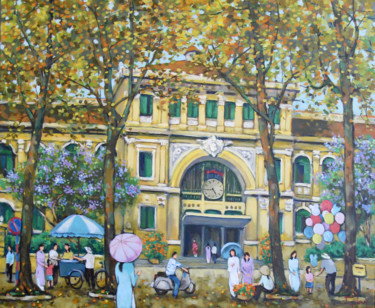 Peinture intitulée "Post office on week…" par Anh Huy Tran, Œuvre d'art originale, Acrylique