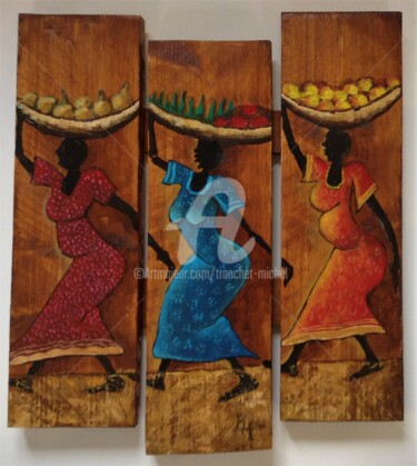 Peinture intitulée "Les Africaines" par Mistermt, Œuvre d'art originale, Acrylique