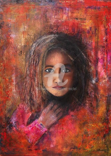 Jeune fille Peinture intitulée "Jeune fille" par Mistermt, Œuvre d'art originale, Huile