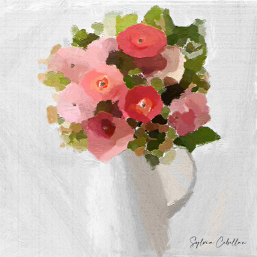 Artes digitais intitulada "Bouquet Elia" por Sylvia Cebellan, Obras de arte originais, Pintura digital