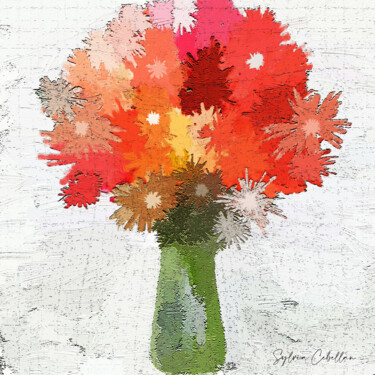 Digital Arts titled "Bouquet Naomie" by Sylvia Cebellan, Original Artwork, Digital Painting
