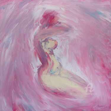 Pittura intitolato "Pink morning" da Tran Tuan, Opera d'arte originale, Olio