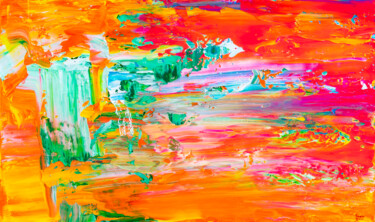 Картина под названием "Trees in Summer" - Tran Tuan, Подлинное произведение искусства, Акрил Установлен на Деревянная рама д…