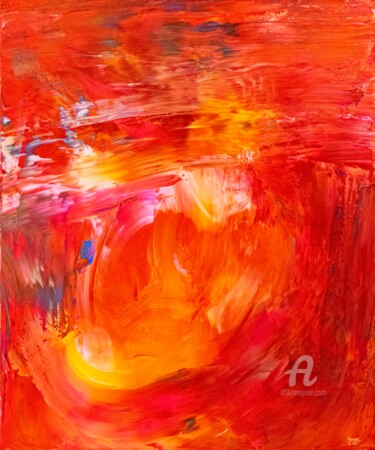 Картина под названием "Red of Time" - Tran Tuan, Подлинное произведение искусства, Акрил