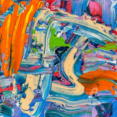 Картина под названием "Journey of Happiness" - Tran Tuan, Подлинное произведение искусства, Акрил Установлен на Деревянная р…