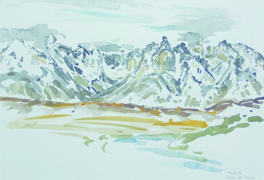 Peinture intitulée "Torres del Paine" par Traudel Fährenkemper, Œuvre d'art originale, Aquarelle