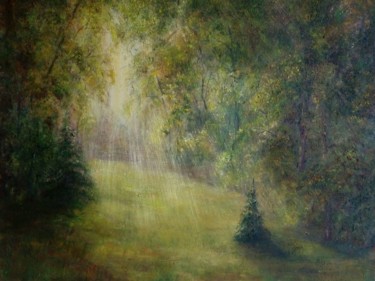Schilderij getiteld "В лесу" door Irina Trav, Origineel Kunstwerk, Olie