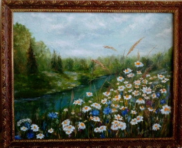 Painting titled "Лето" by Irina Trav, Original Artwork, Oil