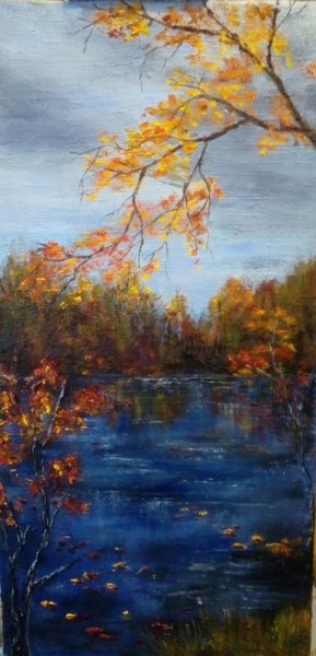 Картина под названием "Осень" - Irina Trav, Подлинное произведение искусства, Масло Установлен на Деревянная рама для носилок