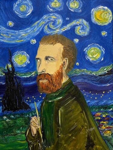 Schilderij getiteld "Van Gogh in the pro…" door Travulka, Origineel Kunstwerk, Olie