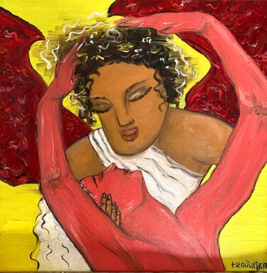 Peinture intitulée "Angel and Maiden" par Travulka, Œuvre d'art originale, Acrylique