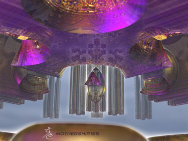 Arts numériques intitulée "MotherShip 155" par Trayan Galactic, Œuvre d'art originale, Modélisation 3D