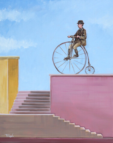 Pintura titulada "Retro Cycling" por Trayko Popov, Obra de arte original, Acrílico