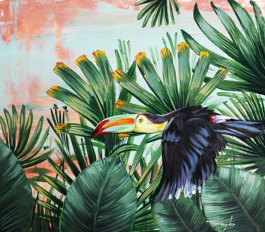 Peinture intitulée "In the jungle. Touc…" par Trayko Popov, Œuvre d'art originale, Acrylique