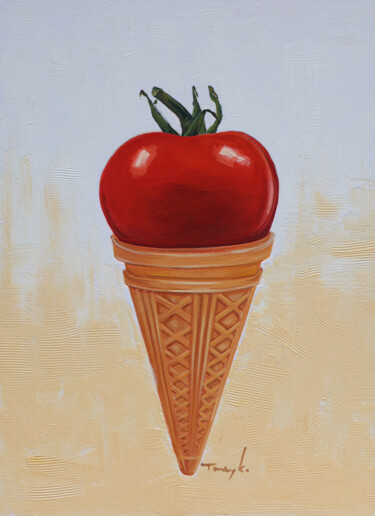 Peinture intitulée "Healthy Food," par Trayko Popov, Œuvre d'art originale, Acrylique