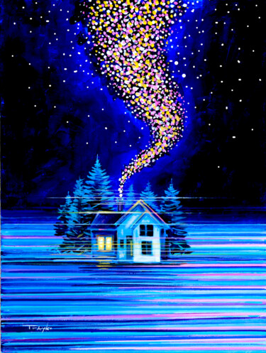 Картина под названием "Winter holidays. Ne…" - Trayko Popov, Подлинное произведение искусства, Акрил Установлен на Деревянна…
