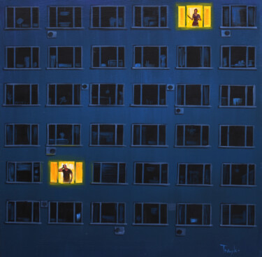 When Everyone Else is Asleep | Late at Night | Windows Painting titled "When Everyone Else…" by Trayko Popov, Original Artwork, Acrylic