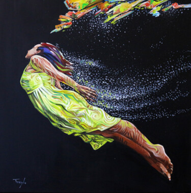 Malarstwo zatytułowany „Underwater | Dreams…” autorstwa Trayko Popov, Oryginalna praca, Akryl Zamontowany na Drewniana rama…