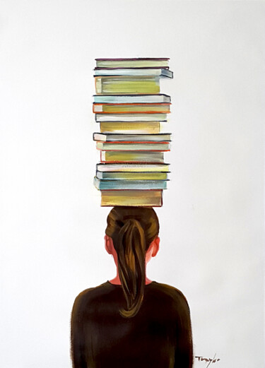 Peinture intitulée "Books i read this s…" par Trayko Popov, Œuvre d'art originale, Acrylique