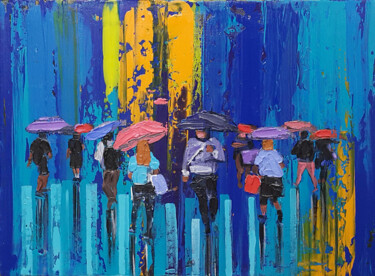 Картина под названием "Rain" - Trayko Popov, Подлинное произведение искусства, Акрил Установлен на Деревянная рама для носил…