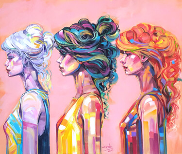 "Morning Girls" başlıklı Tablo Trayko Popov tarafından, Orijinal sanat, Akrilik Ahşap Sedye çerçevesi üzerine monte edilmiş