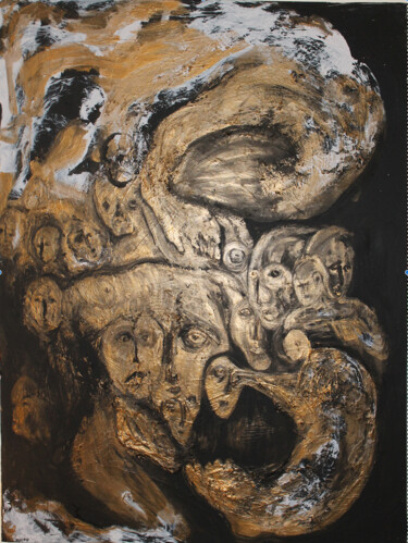 Pittura intitolato "sparkle on earth" da Treizespace, Opera d'arte originale, Olio Montato su Telaio per barella in legno