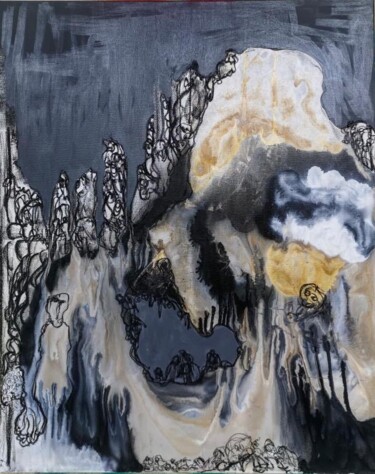 Картина под названием "Sisyphe" - Treizespace, Подлинное произведение искусства, Акрил Установлен на Деревянная рама для нос…