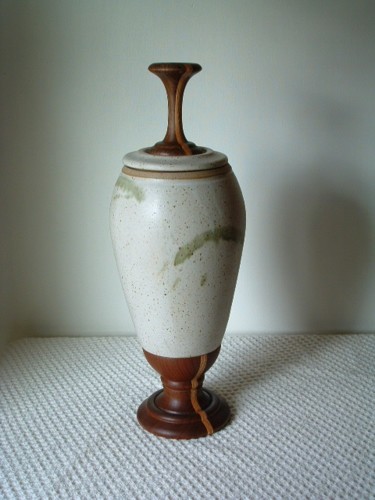 Sculpture titled "Ceramic Urn" by David Tremaine, Original Artwork, Wood