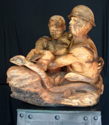 Sculpture titled "They Believe In Us" by David Tremaine, Original Artwork, Wood