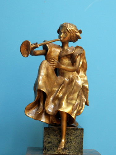 Skulptur mit dem Titel "муза трубящая" von Inga Savranskaia, Original-Kunstwerk, Giesserei