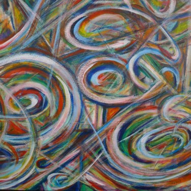 Painting titled "Swirls" by Trés X, Original Artwork, Acrylic