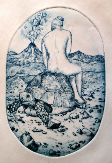 Gravures & estampes intitulée "un long voyage" par Mélissa Tresse, Œuvre d'art originale, Gravure