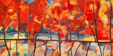 Painting titled "LAUTOMNE DE FEU - T…" by Tretyakova, Original Artwork