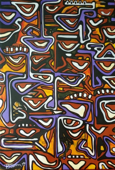 Painting titled "wibodio V" by Bjoern Treuter, Original Artwork, Acrylic
