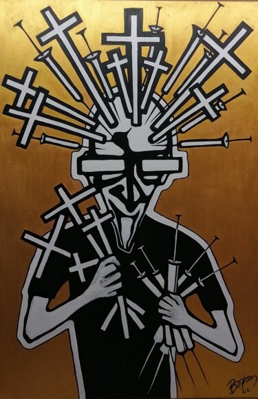 Painting titled "a new icon- control…" by Bjoern Treuter, Original Artwork, Acrylic