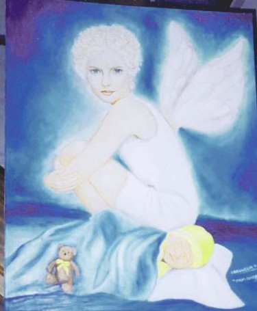 Painting titled "Mon ange" by Véronique Treuveur, Original Artwork