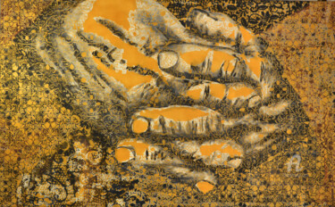 Pittura intitolato "golden-hands" da Tribu, Opera d'arte originale