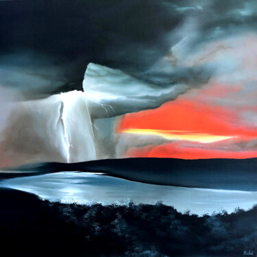 Peinture intitulée "L'orage" par Jacques Trichet, Œuvre d'art originale, Huile
