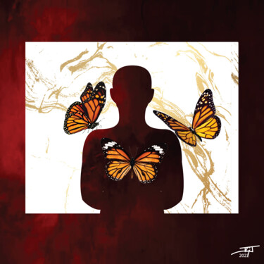 Arts numériques intitulée "Three Butterflies" par Tricia Gordon-Johnston, Œuvre d'art originale, Peinture numérique