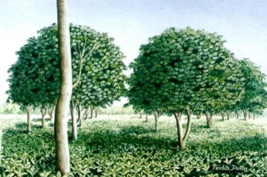Painting titled "Landscape 7" by Tridib Dutta, Original Artwork